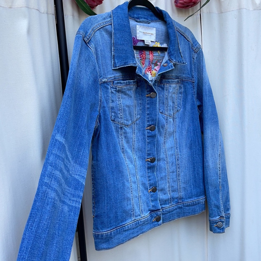 ❗️SOLD❗️ANTHROPOLOGIE- PILCRO “AMORE”FLORAL DENIM JACKET S - Picture 14 of 14
